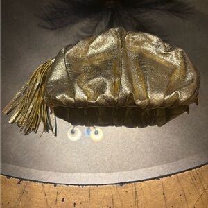 Rebecca Minkoff Gold Clutch with Tassel